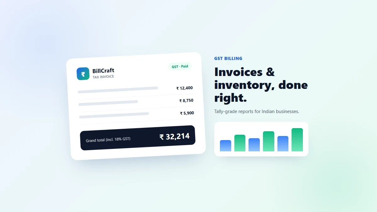BillCraft — GST Billing & Invoicing